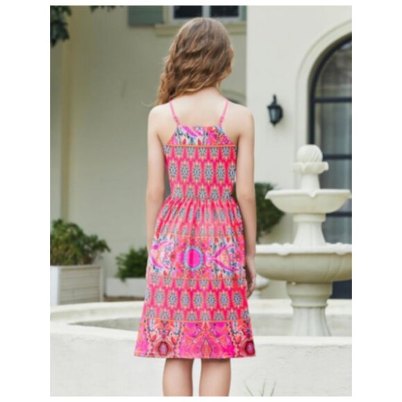 **Arshiner Girls Summer Dress Boho Crochet Hollow Out Casual Sundress US 12 NWOT - Picture 2 of 5